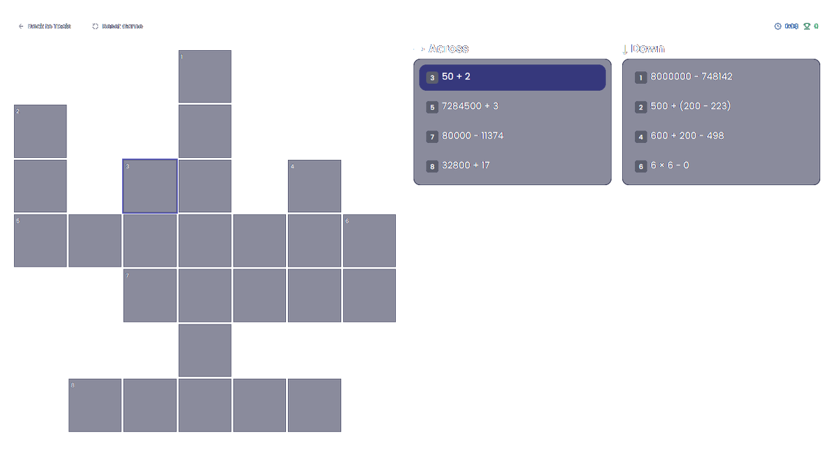 Example CrossMath puzzle preview